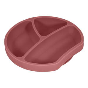 Ciglasti silikonski dječji tanjur 19x20,5 cm Dusky Pink – Kindsgut