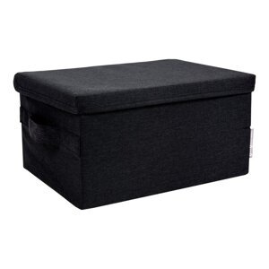 Crna tekstilna kutija za pohranu s poklopcem 34x45x25 cm Soft Storage – Bigso Box of Sweden