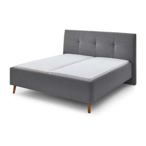 Sivi tapecirani bračni krevet s prostorom za odlaganje s podnicom 180x200 cm Madea – Meise Möbel