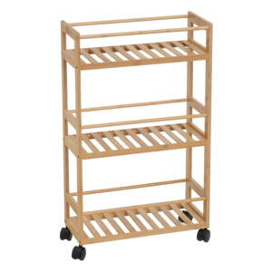 Od bambusa regal na kotačima u prirodnoj boji 44x75 cm – Casa Selección