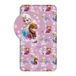 Pamučna dječja plahta s gumom za krevet za jednu osobu 90x200 cm Frozen – Jerry Fabrics