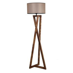 Smeđa stojeća svjetiljka s tekstilnim sjenilom (visina 166 cm) Maçka – Opviq lights
