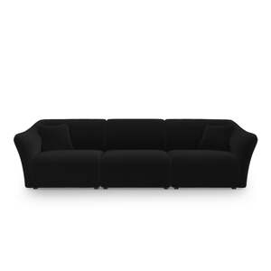 Crna baršunasta sofa 292 cm Tokyo – Cosmopolitan Design