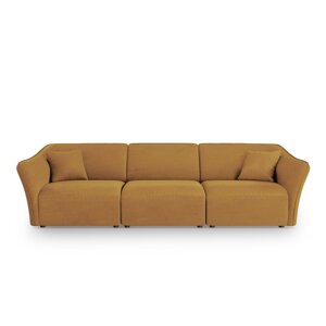 Senf žuta sofa od bouclé tkanine 292 cm Tokyo – Cosmopolitan Design