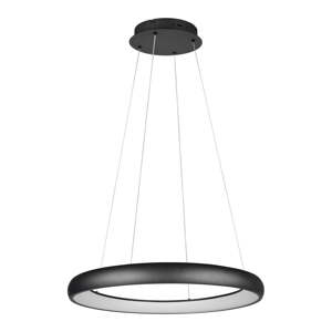 Crna LED viseća svjetiljka s mogućnosti zatamnjivanja s metalnim sjenilom ø 75 cm Cardona – Trio