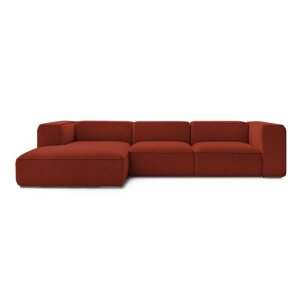 Ciglasta kutna garnitura od bouclé tkanine (s lijevim kutom) Zephyr – Bobochic Paris