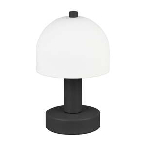 Crno-bijela stolna lampa sa staklenim sjenilom (visina 19 cm) Glenn – Trio
