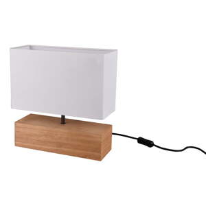 Bijela/u prirodnoj boji stolna lampa s tekstilnim sjenilom (visina 30 cm) Woody – Trio