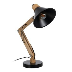 Crna/u prirodnoj boji stolna lampa s metalnim sjenilom (visina 55 cm) – Ixia