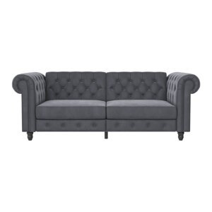 Tamno siva baršunasti sklopiva sofa 236 cm Felix – Støraa