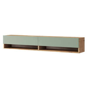 Zelena/u prirodnoj boji TV komoda u dekoru bora 180x29x32 cm – Kalune Design
