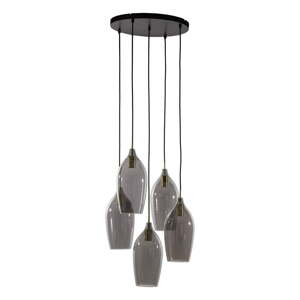 Tamno siva/u brončanoj boji viseća svjetiljka sa staklenim sjenilom ø 45 cm Lukaro – Light & Living
