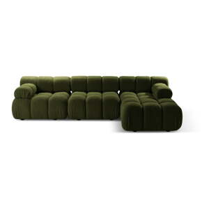 Zelena kutna garnitura od bouclé tkanine (s desnim kutom) Bellis – Micadoni Home