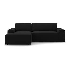Crna sklopiva kutna garnitura (s lijevim kutom) Jodie – Micadoni Home