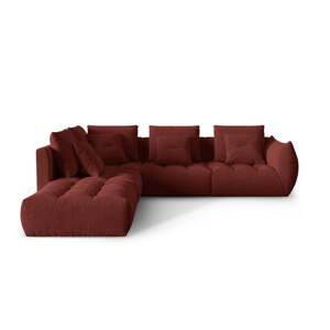 Crvena kutna garnitura (s lijevim kutom) Bloom – Micadoni Home