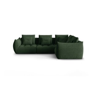 Tamno zelena kutna garnitura (s desnim kutom) Bloom – Micadoni Home