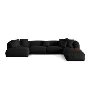Crna kutna garnitura (s desnim kutom/u obliku slova "U") Martina – Micadoni Home