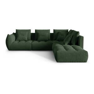 Tamno zelena kutna garnitura (s desnim kutom) Bloom – Micadoni Home