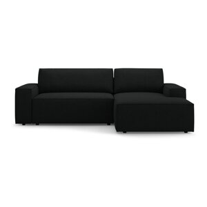 Crna sklopiva kutna garnitura od bouclé tkanine (s desnim kutom) Jodie – Micadoni Home