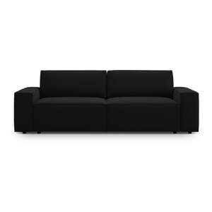 Crna baršunasti sklopiva/s prostorom za odlaganje sofa 247 cm Jodie – Micadoni