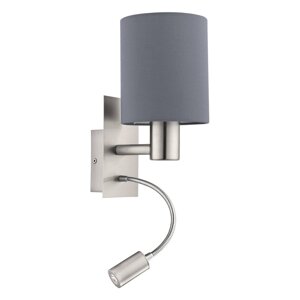 Tamno siva/u srebrnoj boji LED zidna lampa PASTERI – EGLO