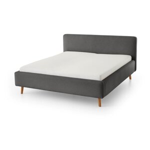 Antracitno sivi tapecirani bračni krevet bez podnice 140x200 cm Mattis – Meise Möbel