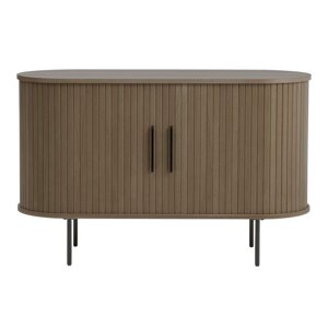 Smeđa komoda u dekoru hrasta s kliznim vratima 120x76x45 cm Nola – Unique Furniture