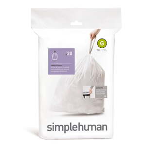 Vreće za smeće s trakom za zatezanje 20 kom 30 l G – simplehuman
