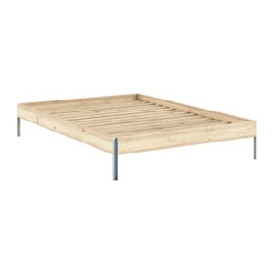 Bračni krevet od masivnog bora s podnicom 140x200 cm u prirodnoj boji Core – Karup Design