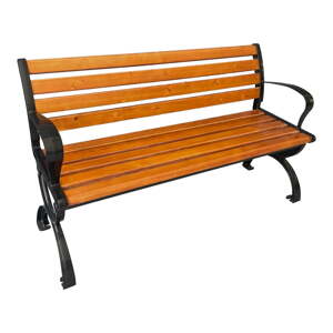 Vrtna klupa od masivnog drveta/metalna u prirodnoj boji Norwich – Garden Pleasure