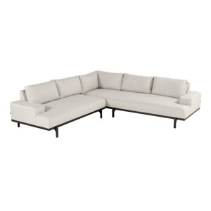 Svijetlo siva vrtna sofa aluminijska (s lijevim kutom) Lucas – Hartman