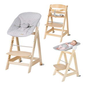 Svijetlo siva/u prirodnoj boji dječja blagovaonska stolica Style Born Up 2in1 – Roba