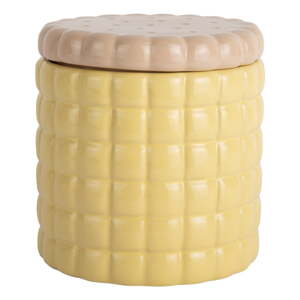 Svijetlo žuta dekorativna keramička kutija za pohranu ø 14x15 cm Biscuit Box – PT LIVING