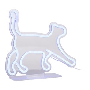 Plava LED neonska lampa 5 W Walking Cat – Leitmotiv