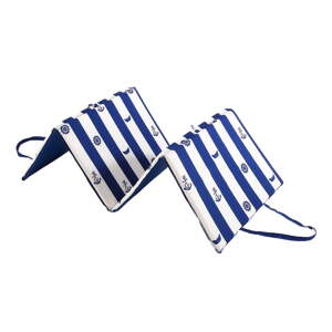 Bijeli/plavi vrtni jastuk za sjedenje za ležaljku 49x137 cm Stripes – B.E.S.