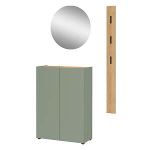 Svijetlo zeleni set za hodnik u dekoru hrasta 104x200x33 cm Alviano – Germania