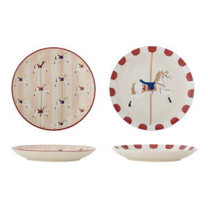 Krem desertni tanjuri u setu 2 kom s božićnim motivom od kamenine ø 16 cm Merry-go-round – Bloomingville