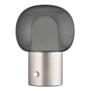 LED stolna lampa aluminijska u srebrnoj boji sa staklenim sjenilom (visina 32 cm) Iris – Blomus