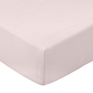 Ružičasta plahta s gumom od pamučnog perkala 185x200 cm Cotton Percale – Bianca