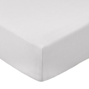 Siva plahta s gumom od pamučnog perkala 185x200 cm Cotton Percale – Bianca