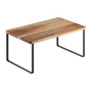Mat crna/u prirodnoj boji drvena dodatna kuhinjska polica 32x19 cm York – Metaltex