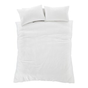 Bijela posteljina za bračni krevet/za produženi krevet 230x220 cm Muscat Waffle – Pineapple Elephant