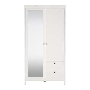 Bijeli ormar s ogledalom 102x199x58 cm Madrid – Tvilum