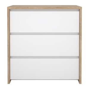 Bijela/u prirodnoj boji komoda u dekoru hrasta 80x84x48 cm Next – Tvilum
