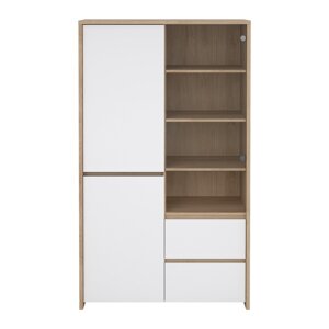 Bijela/u prirodnoj boji vitrina u dekoru hrasta 100x170x48 cm Next – Tvilum
