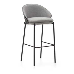 Crna/siva barska stolica (visine sjedala 77 cm) Eamy – Kave Home
