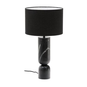 Crna mramorna stolna lampa s tekstilnim sjenilom (visina 57 cm) Vex – Kave Home