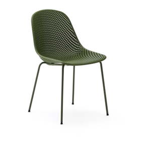 Tamno zelena metalna vrtna stolica Quinby – Kave Home
