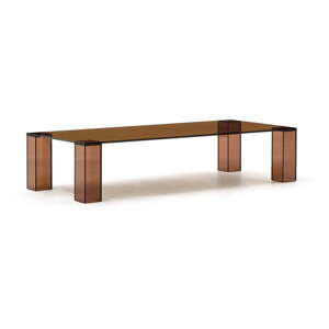 Smeđi stakleni stolić za kavu 60x140 cm Adularia – Kave Home