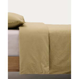 Žuta /zelena posteljina za krevet za jednu osobu/za produženi krevet od pamučnog perkala 150x220 cm Sifinia – Kave Home